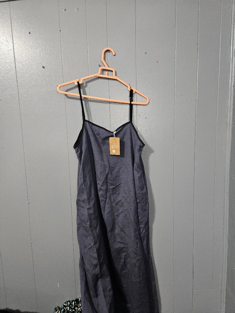 Shy Velvet Gray Slip Maxi Dress Size S NWT